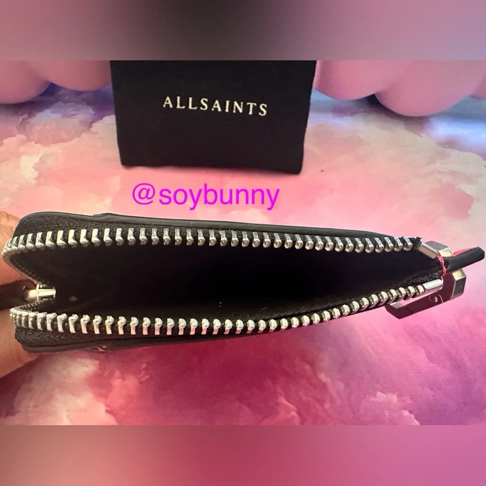 AllSaints Remy Leather Wallet (NWT; Hot Pink)